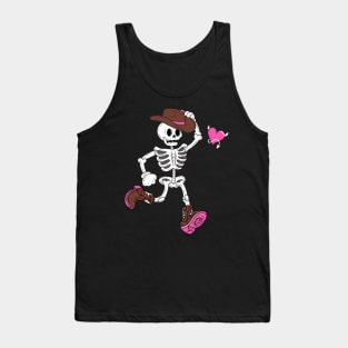 Western Skeleton Cowboy Valentines Day Halloween Outfit Tank Top